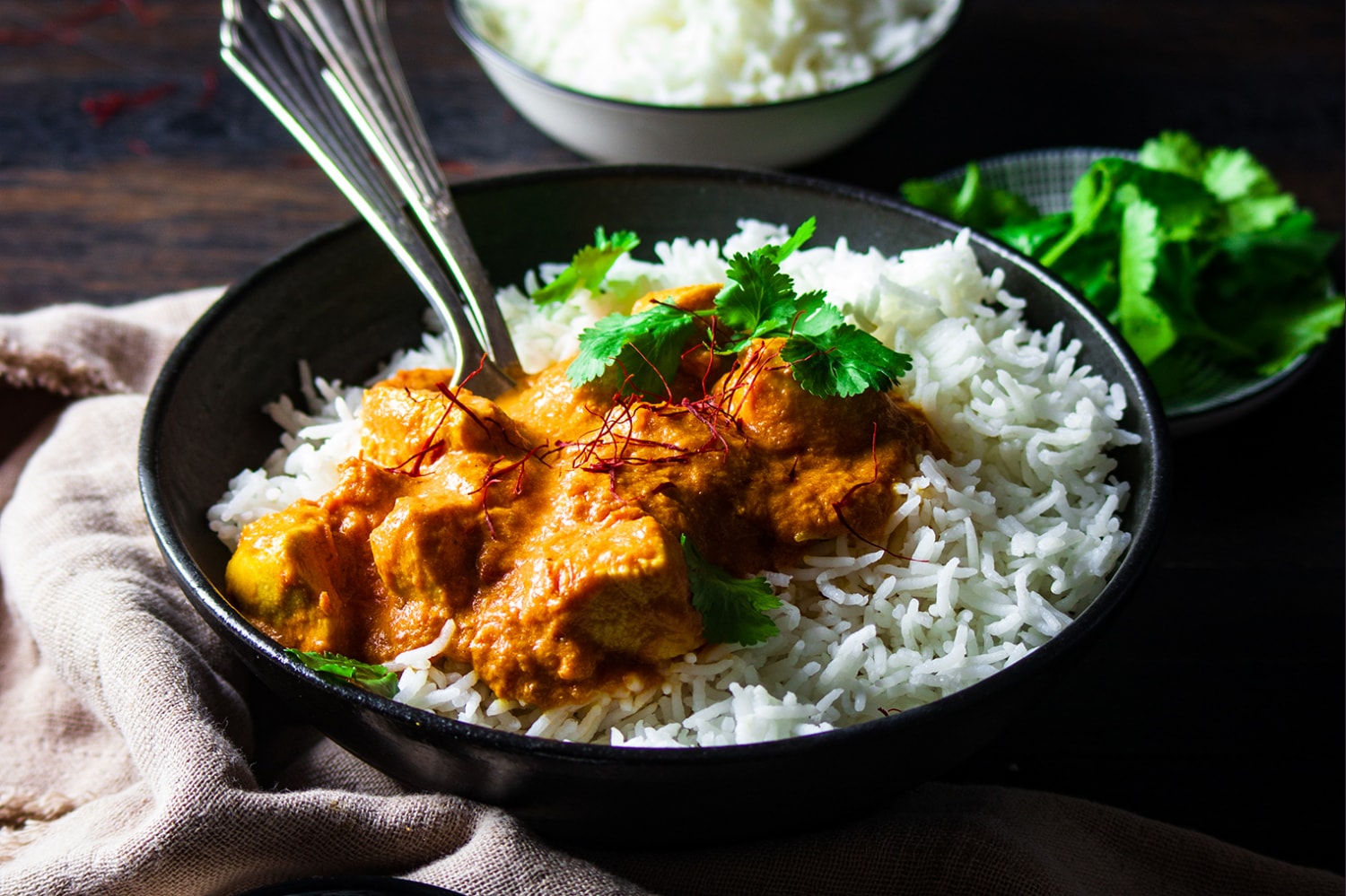 Murgh Makhani - Indisches Curry mit Butterhähnchenbrust und Basmatireis ...